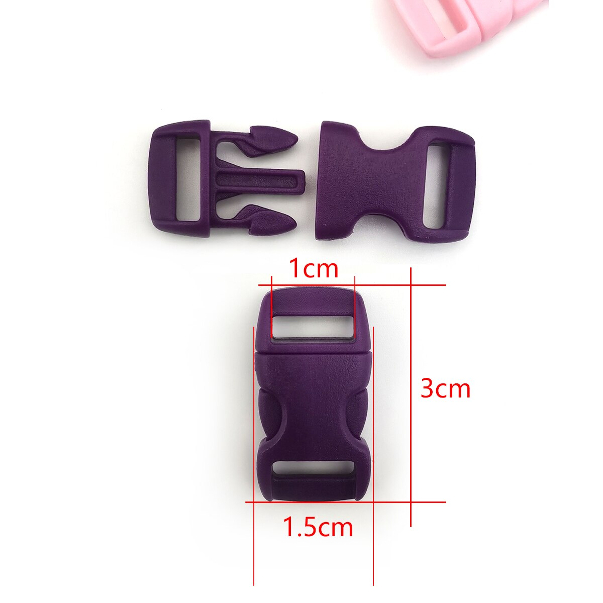 10 Stks/partij 3/8 &quot;10Mm Side Release Gesp Gebogen Parachute 550 Paracord Armband Diy Halsband Strap Webbing Outdoor kamp