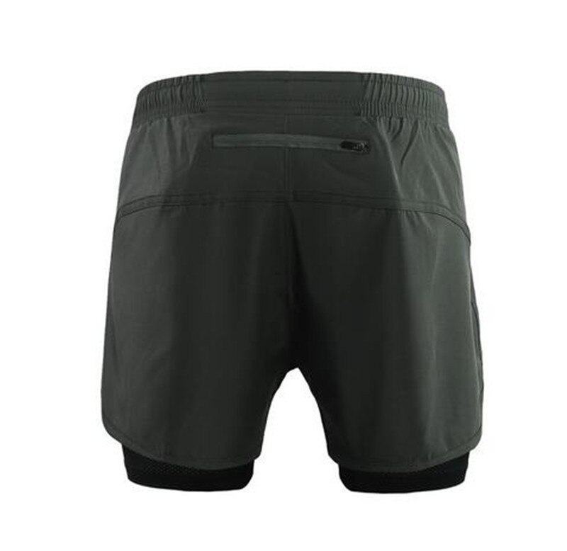 ARSUXEO Sport Fietsbroek Mannen 2 In 1 Marathon Sportbroek Sneldrogend Ademende Fietsbroek Met Ritsvak