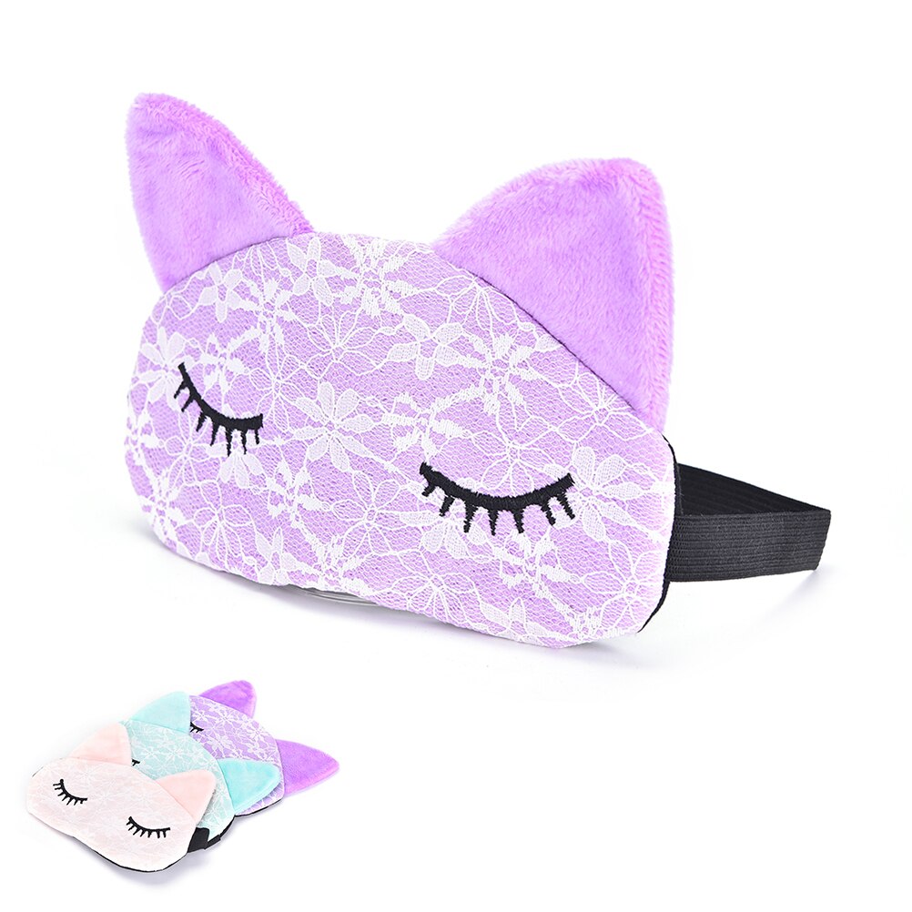 Mascarilla negra con dibujos animados para dormir, de gato antifaz para dormir, relajante, 1 unidad