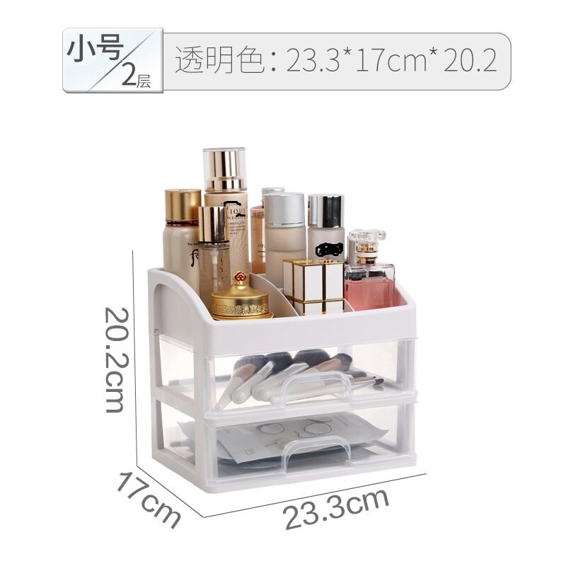 3-layer Organizer Box Drawer Storage Box Plastic Document Sundries Holder Cosmetic Cabinet Storage Organizer Desktop Makeup: 2 layer