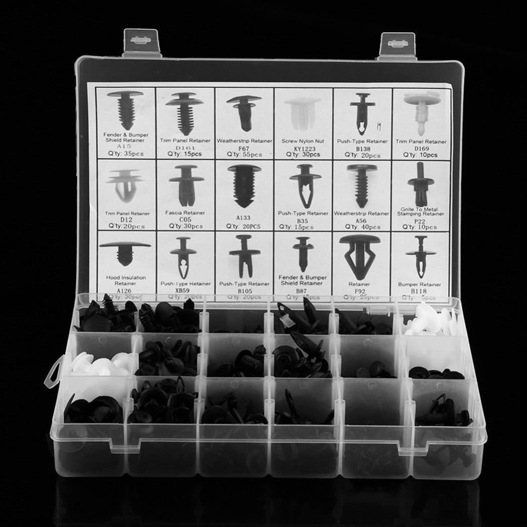 415 Uds de plástico Clip de embellecedor de puerta de coche parachoques remaches tornillos Panel pieza de sujeción a presión Kit de fijación Kit para Ford