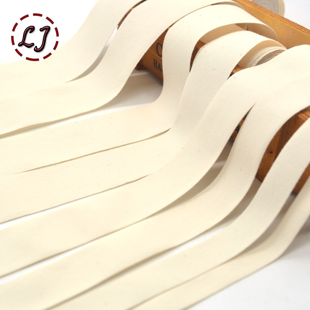 Hoogwaardige Natuurlijke Kleur Effen 100% Katoen Lint Singels Haring Bonebinding Tape Kant Trimmen Verpakking Accessoires Diy