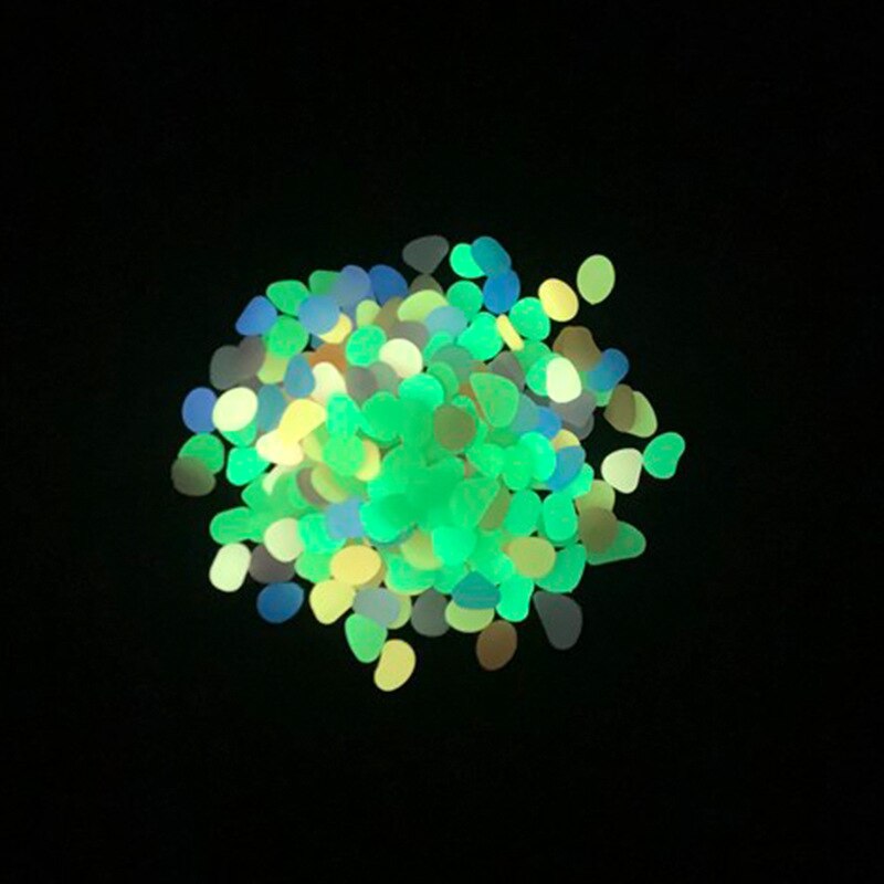 100Pcs Fluorescent Resin Stone Garden Decoration Glowing Garden Pebbles In The Dark Garden Courtyard Lawn Luminous Stone