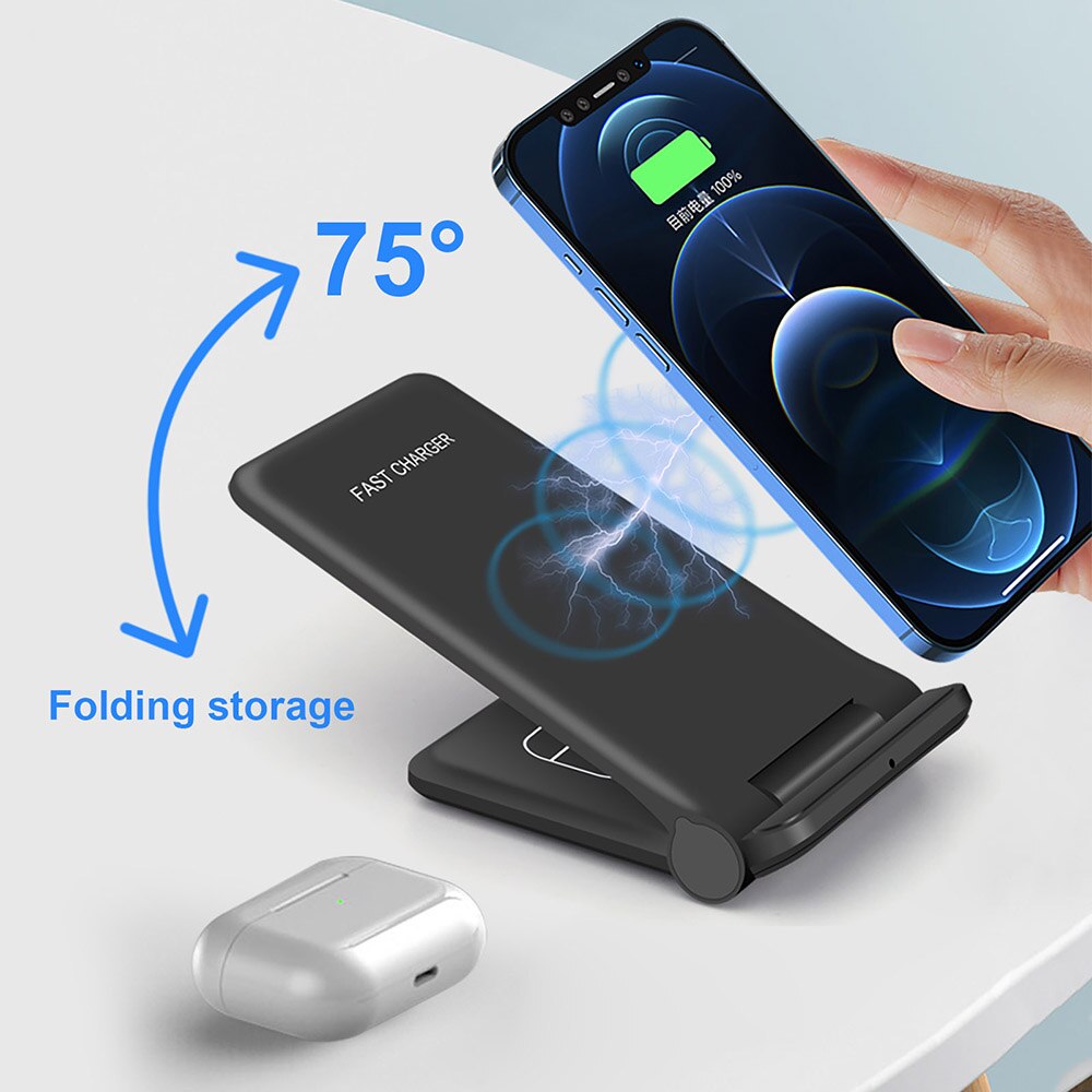 FDGAO 2 in 1 20W Qi Wireless Charger Dock for Samsung S21 S20 S10 Fast Charging Stand Pad For IPhone 13 12 11 XR X 8 Airpods Pro