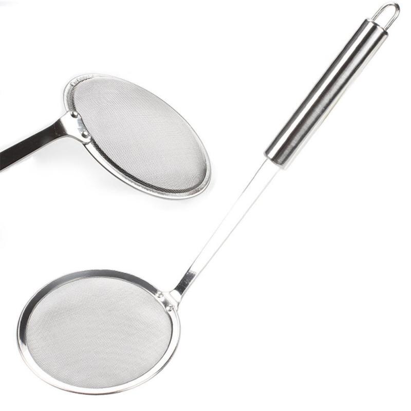 Strainer Spoon Oil Sieve Filter Screen Colander Pot Juice Strainer Spoon Fine Mesh Filter Colanders Strainers Spoon Kitchen Tool