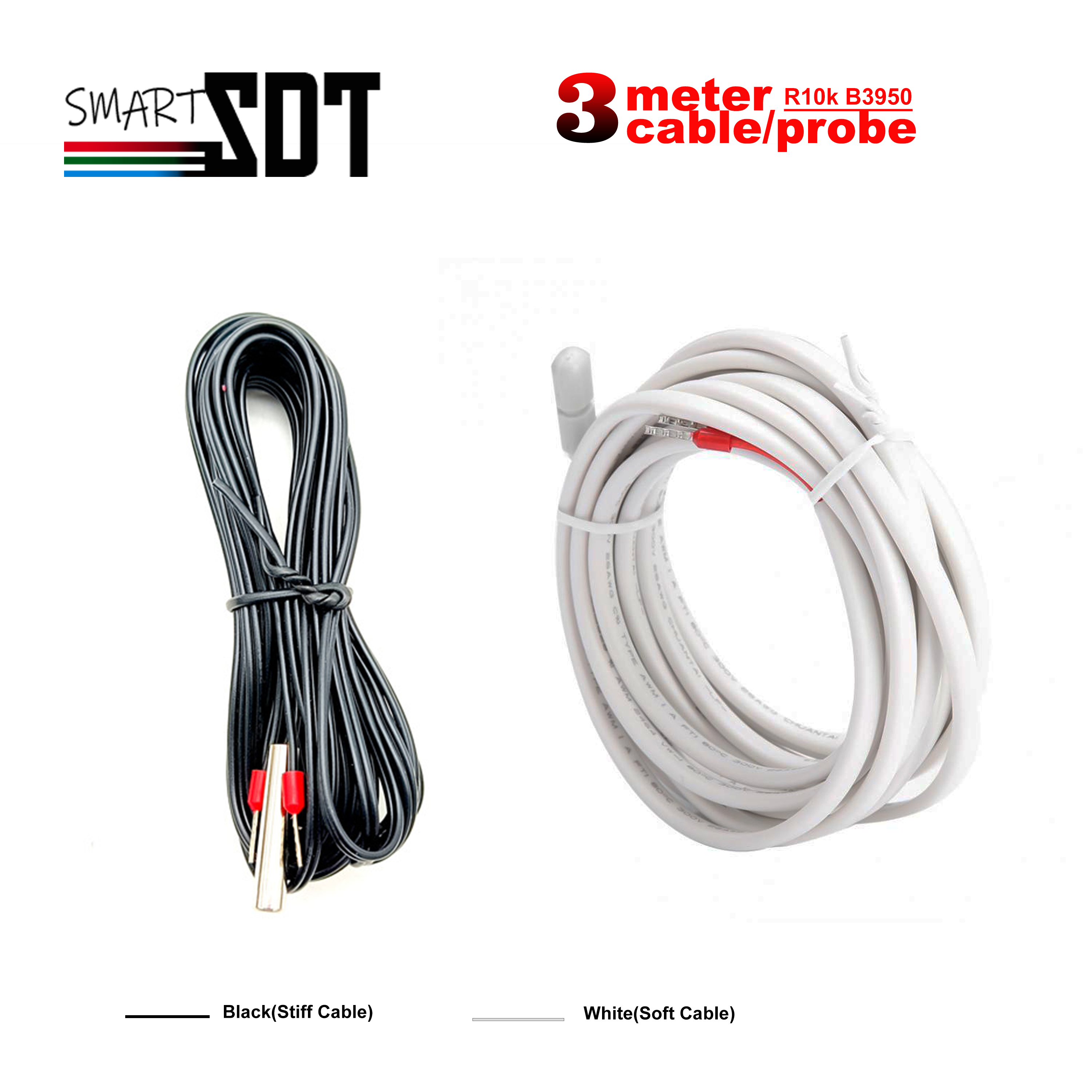 NTC 3950 10K Ohm Temperatursensor für Thermostaterkennung, Kühlung, Heizung, wasserdichte Sonde