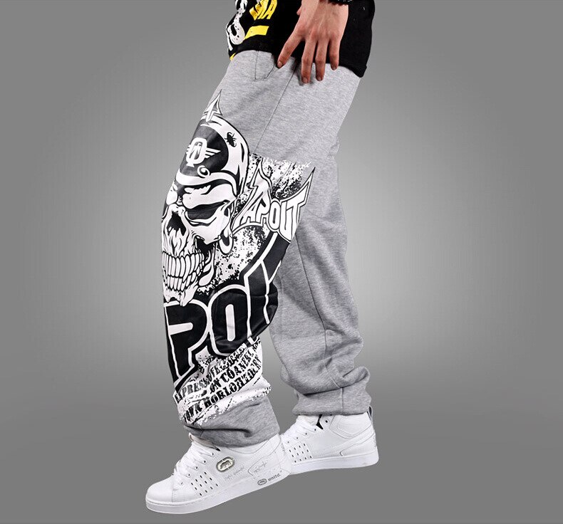 hommes Hip Hop pantalon ample rue danse pantalons longs crâne imprimer Rock and Roll Punk Baggy Parkour Skateboard survêtement hommes
