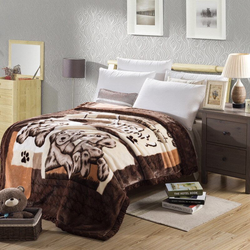 luxuriöse Blumen verrotten Doppel-seite Herbst Winter Dicke Raschel Decken Zwilling Voll Königin Größe Erwachsene freundlicher Polyester Bettlaken: I