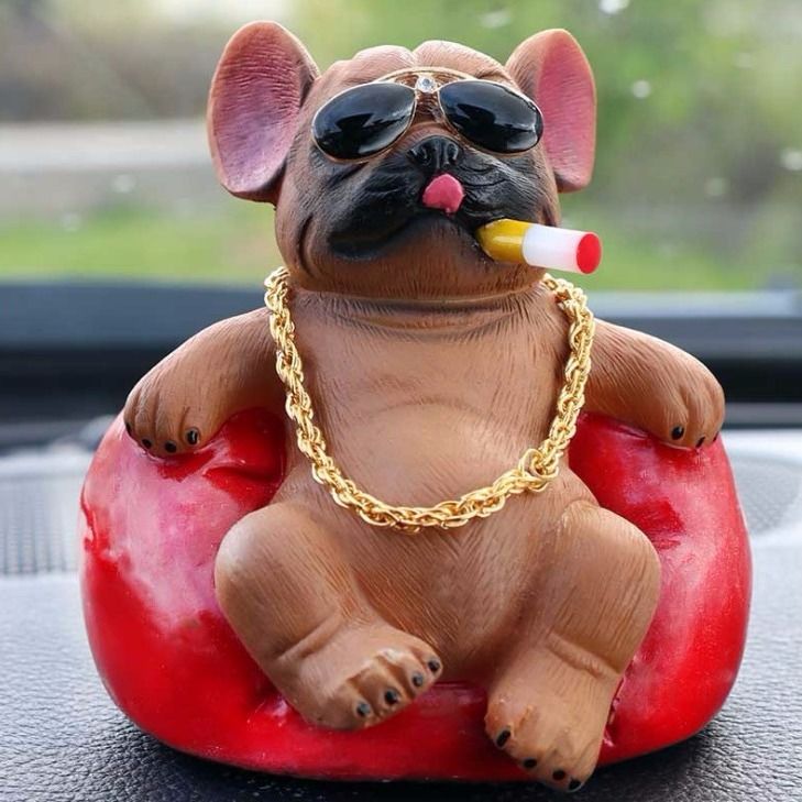 Bilprydnader dominerande soffa hund bil dekoration mini konsol instrumentbräda djur dekoration bil interiör tillbehör tillbehör: Brun