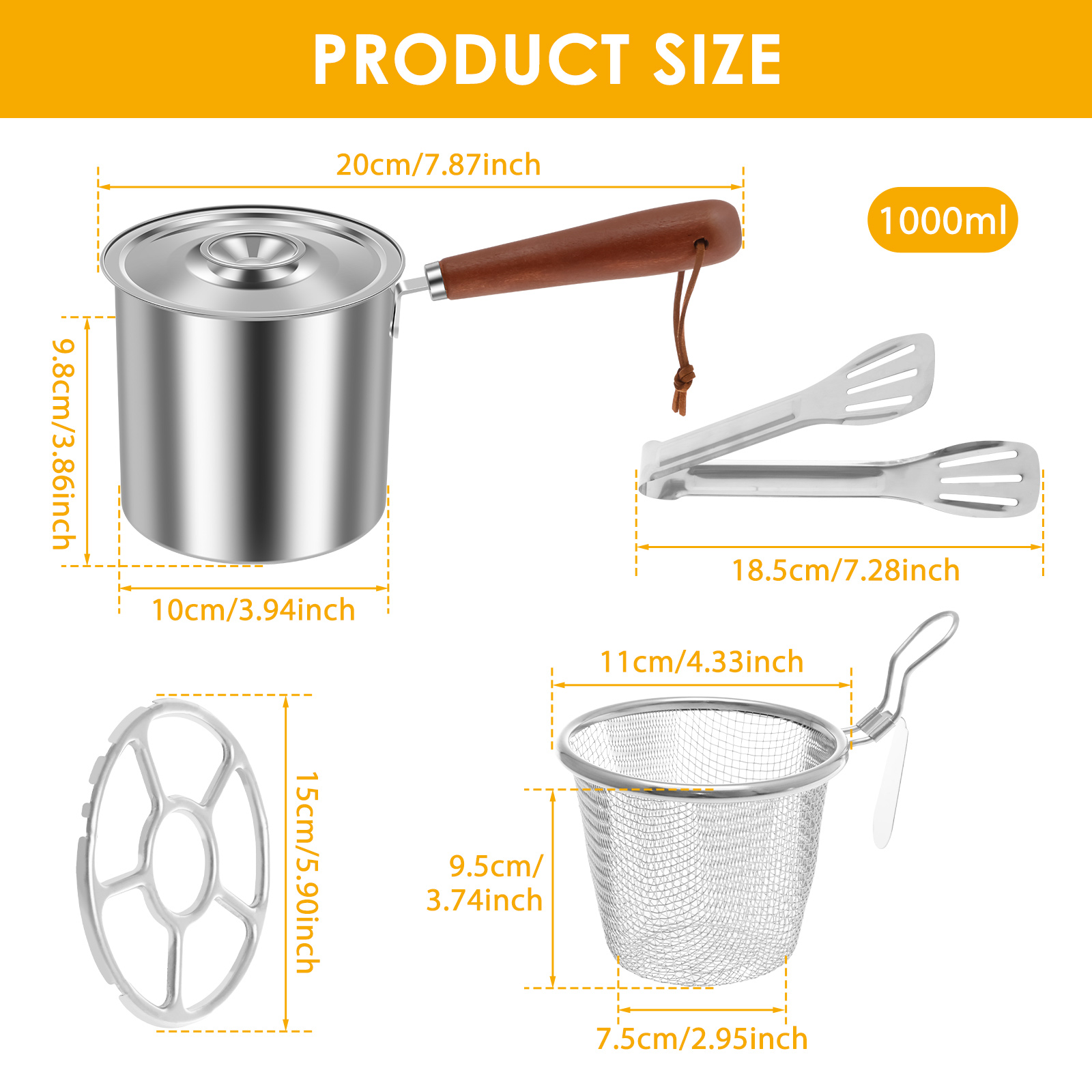 Deep Frying Pot Stainless Steel Fryer Pan Fry Pot with Basket and Lid Food Grade Deep Fryer Chicken Fried Chicken Cooking Tools