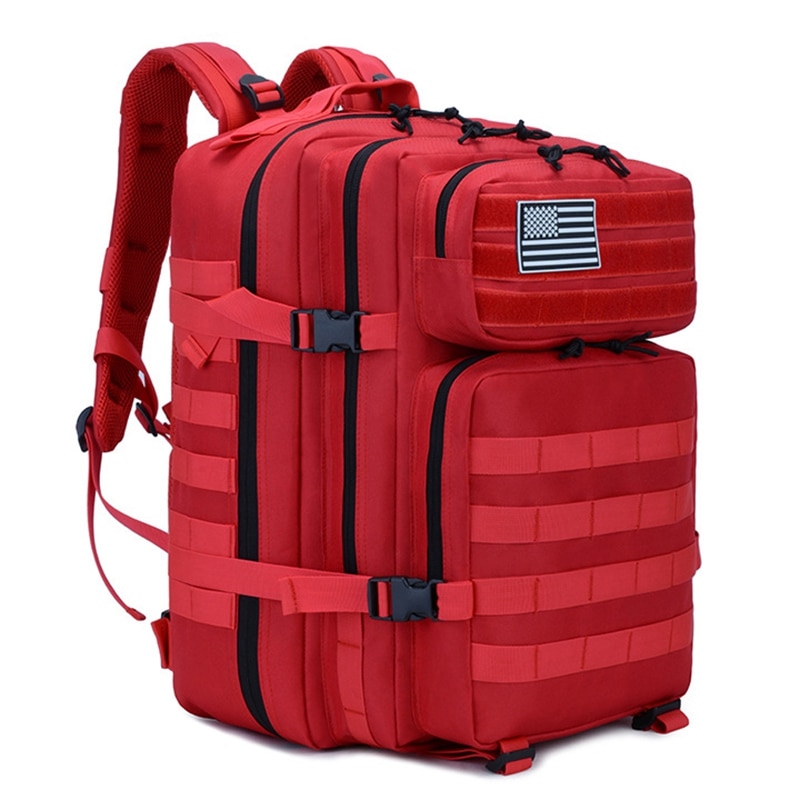 Udendørs sports rygsæk 45l camping rejse computer rygsæk afslappet taske udendørs taske unisex rød: Default Title