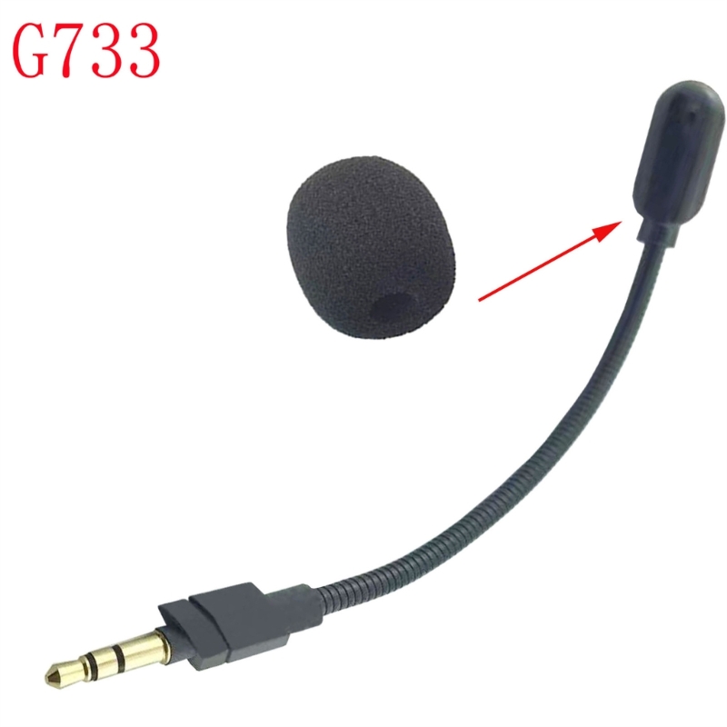 3.5mm Detachable Microphone For Logitech G733 Lightspeed Gaming Headset Accessories Replacements 360° Bendable Mics