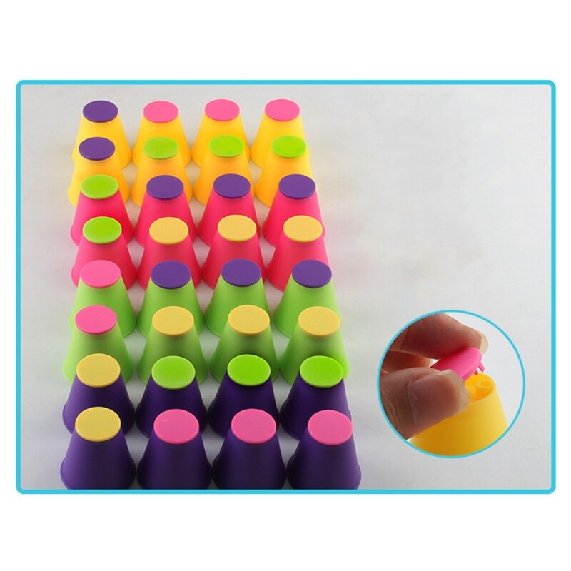 32 Stapelen Cups, Stapelen Cup Set Met Stapelen Plaat, Snelle Familie Bijpassende, Snelle Cup Spel, partij Speelgoed Voor Kinderen En Volwassenen