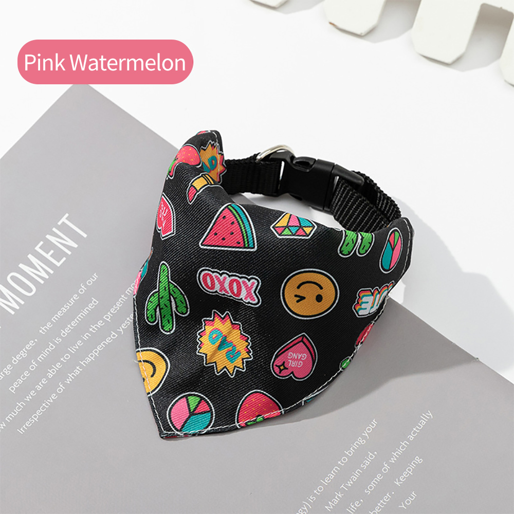 Écharpe de cou réglable en cuir pour animal de compagnie, collier bandana, accessoires pour chiot et chat: M / Black