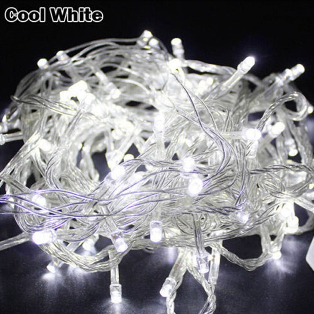 Outdoor christmas lights LED string lights 10M Decoracion fairy Light Lighting Tree Garland: white / AC 220V (EU Plug)