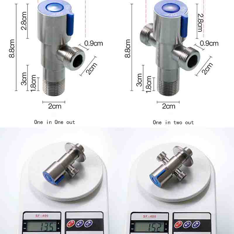 G1 / 2 ''Staal Hoekstopkraan Wc Koper Klep Keuken Tap Driehoek Klep Warm En Koud Hoekstopkraan Wc klep Boiler