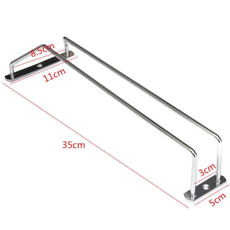 Nuttig 27/35/55Cm Rvs Wijnrek Glas Houder Opknoping Bar Hanger Plank: 35cm