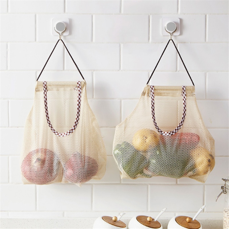 Kitchen Accessories Onion Potato Fruits Vegetables Hanging Mesh Bags Kitchen Tools Garlic Ginger Storage Bag Kitchen Gadgets