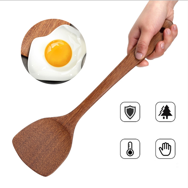 5 Types Thai Style Wooden Turner Spatula Rice Spoon Big Soup Scoop For Cooking Wood Kitchen Cooking Utensils Supplies