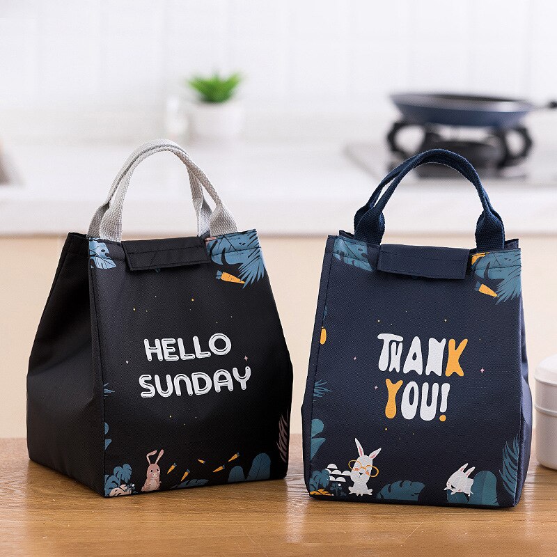 1 Pc Cartoon Lunch Tas Vrouwen Verse Koeler Zakken Waterdichte Draagbare Rits Thermische Oxford Lunchbox Tote Voedsel Zakken