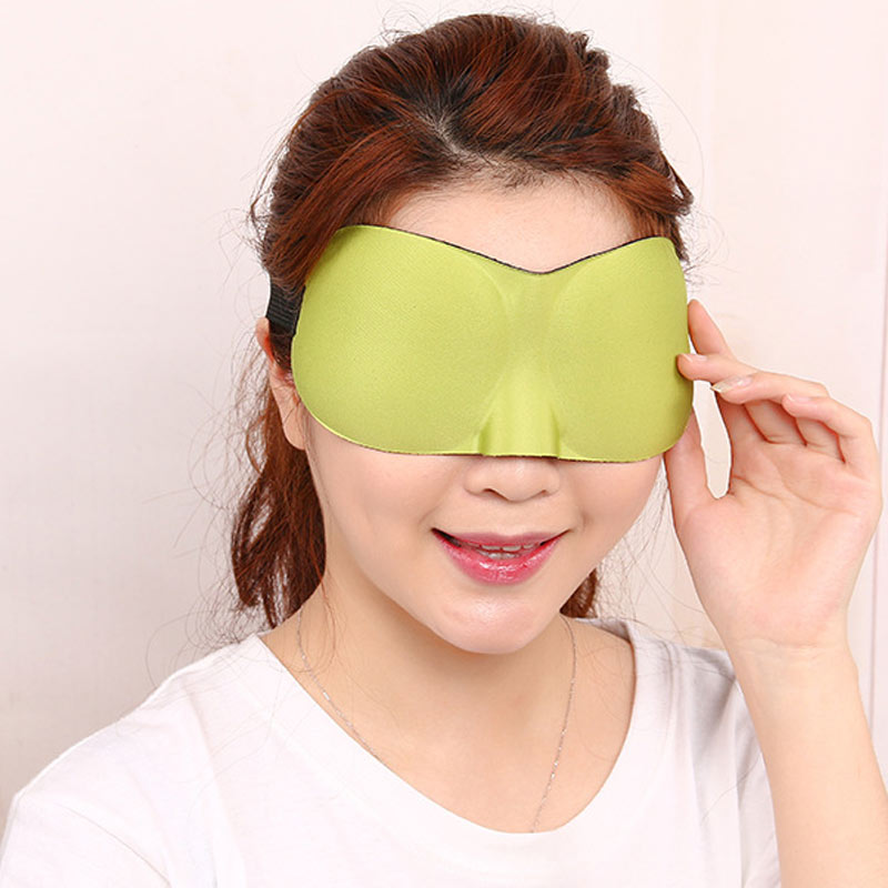 For nylig søvn mørklægningsbriller 3d øjenplaster træthedsdæmpning åndbar nerver kølig beskyttelsesbriller  do99: Grøn