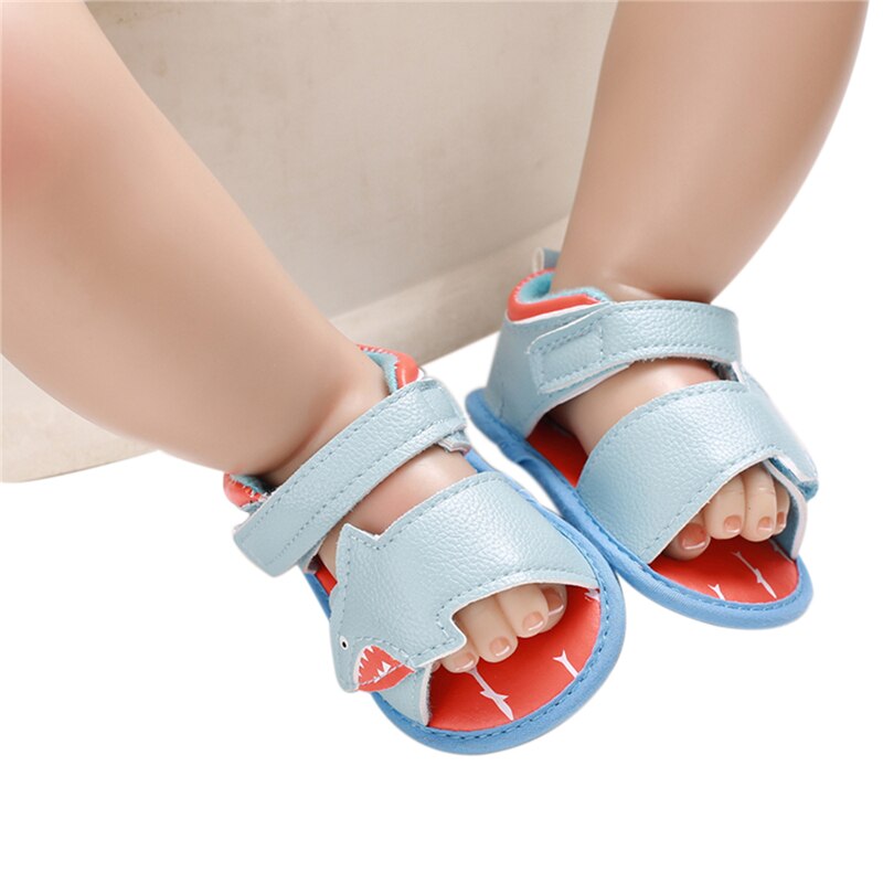 Trend Zomer Baby Baby Meisjes Jongens Sandalen Cartoon Shark Vorm Zachte Zool Pu Lederen Schoenen Antislip prewalker