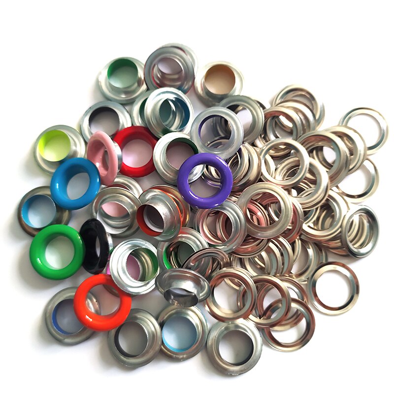 100pcs 3/4/5/6/8/10mm Multicolor Metal Eyelets Rivets Button holes Painted eyelets buckle mixed