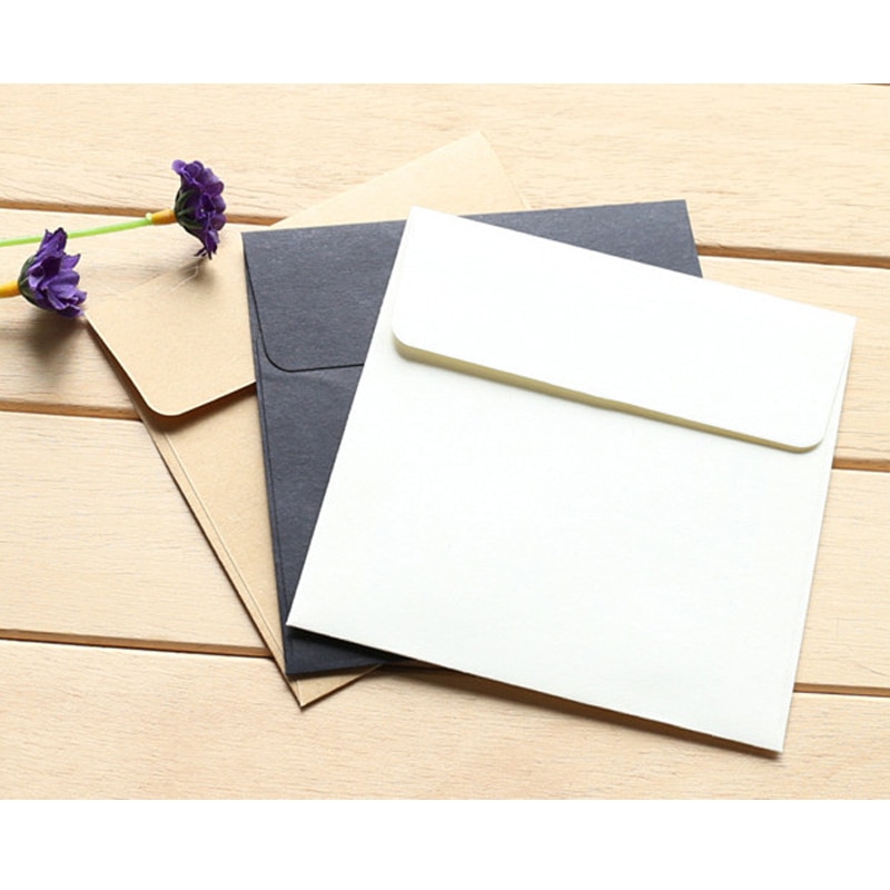 Mini enveloppes en papier kraft rétro vintage, papier scrapbooking, de carte de festival, , 10 pièces par lot, 10cm x 10cm