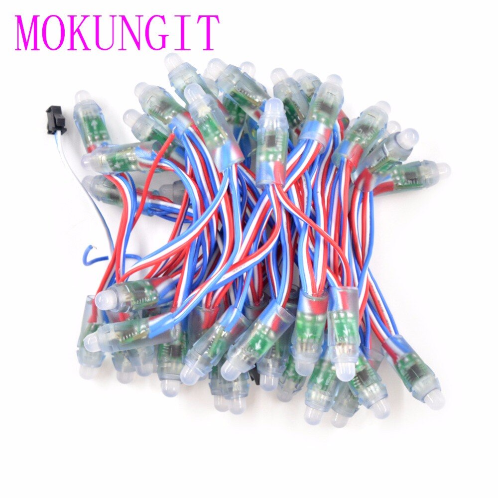 200pcs 5V 12V WS2811 IC 12mm Diffused Digital Punching RGB LED Pixel Module string Light IP68 Waterproof fast