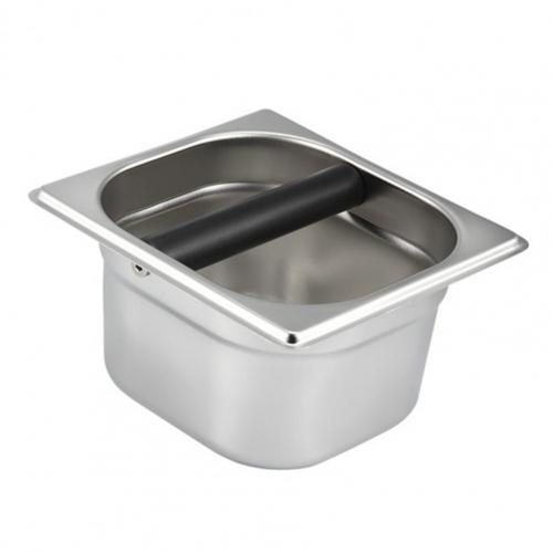 Coffee Grounds Container Eco-friendly Large Capacity Stainless Steel Coffee Grind Dump Bin Waste Bin with Rubber Bar for Househo: S