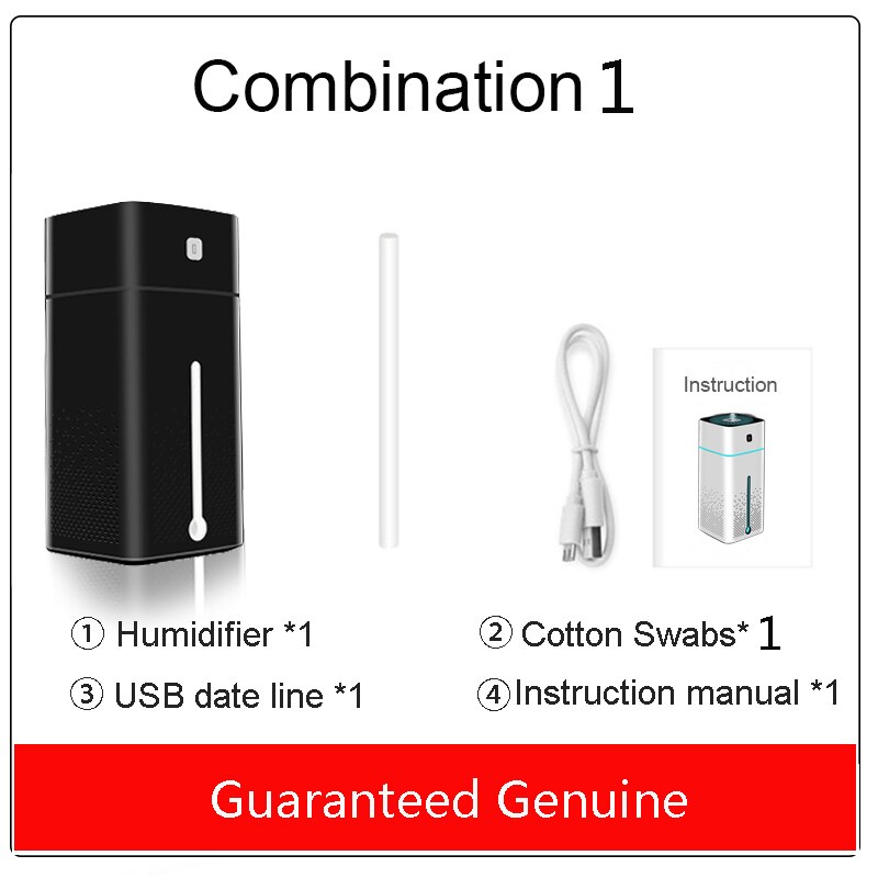 1000ml Ultraschall-luftbefeuchter Romantische Nacht Licht USB Ätherisches Öl Diffusor Luftreiniger Aroma Anion Nebel Hersteller Heimat Sekretariat Auto: Schwarz