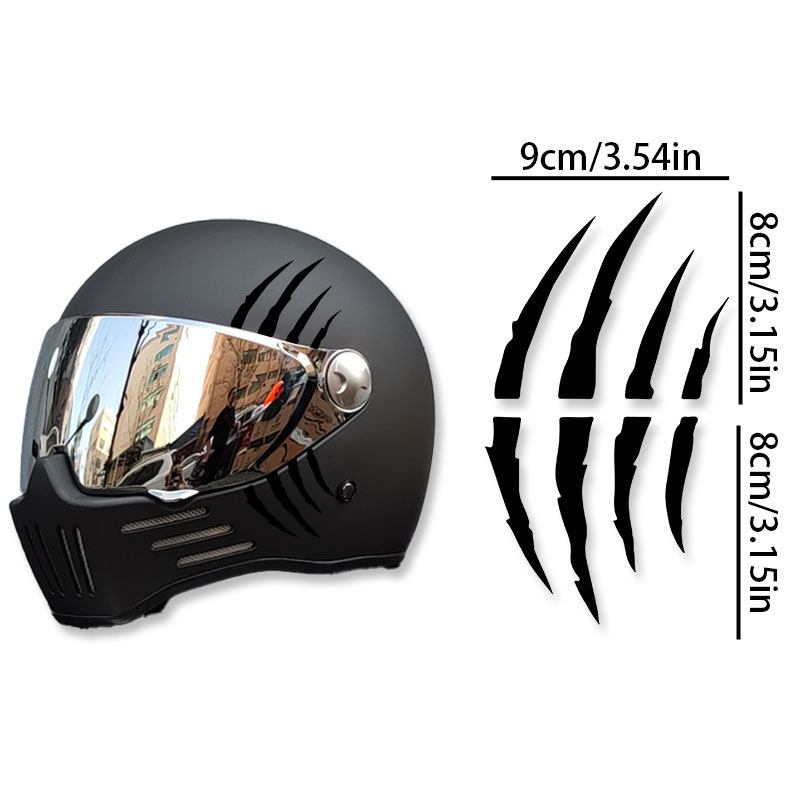 Pegatinas para casco de motocicleta, calcomanías creativas de vinilo con arañazos de garra de monstruo, impermeables, bricolaje, tanque de combustible de motocicleta, decoración corporal para Scooter: Negro