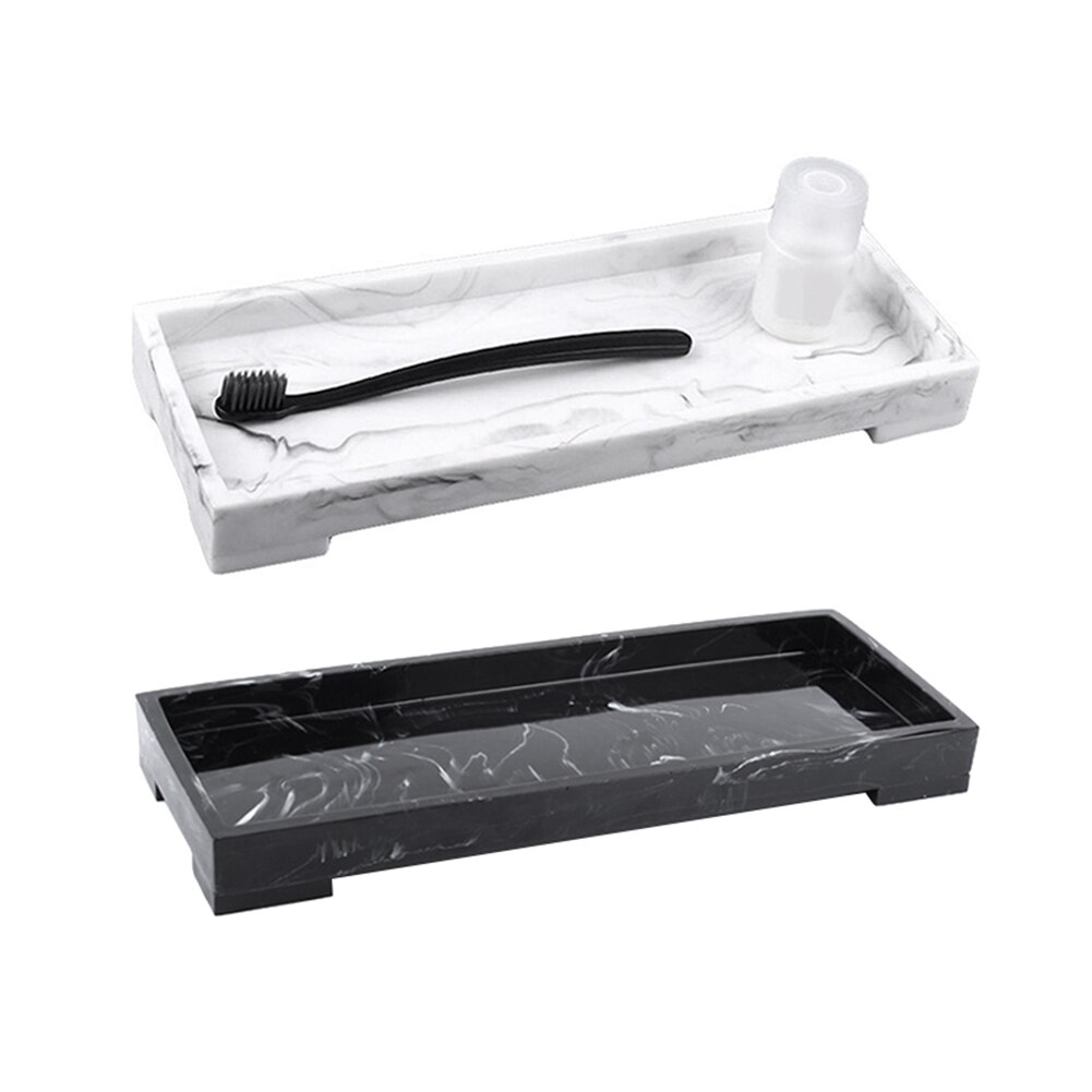 For Toothbrush Toothpaste Soap Towel Stotage Waterproof Chinese Style Toilet Accessories Bathroom Tray Marble Pattern Home Hotel