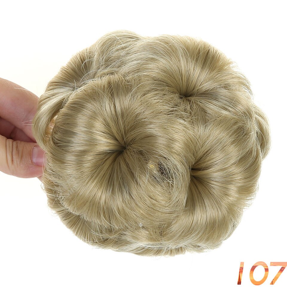 Women Chignon Hair Bun Donut Clip In Hairpiece Extensions 9 Flowers Roller Synthetic High Temperature Fiber Chignon AOSIWIG: #8