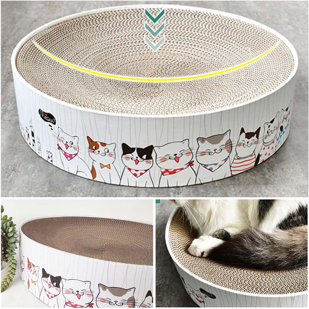Corrugated Paper Cat Scratch Pad Cat Round Scratch Pad Round Scratcher Scratching Cardboard for Kittens Medium Cats