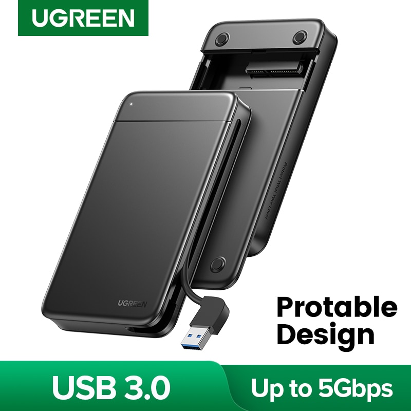Ugreen 2.5 inch HDD SSD Case USB C to SATA III HDD Enclosure Caddy Portable Case For External Hard Drive SSD Case Support 10TB