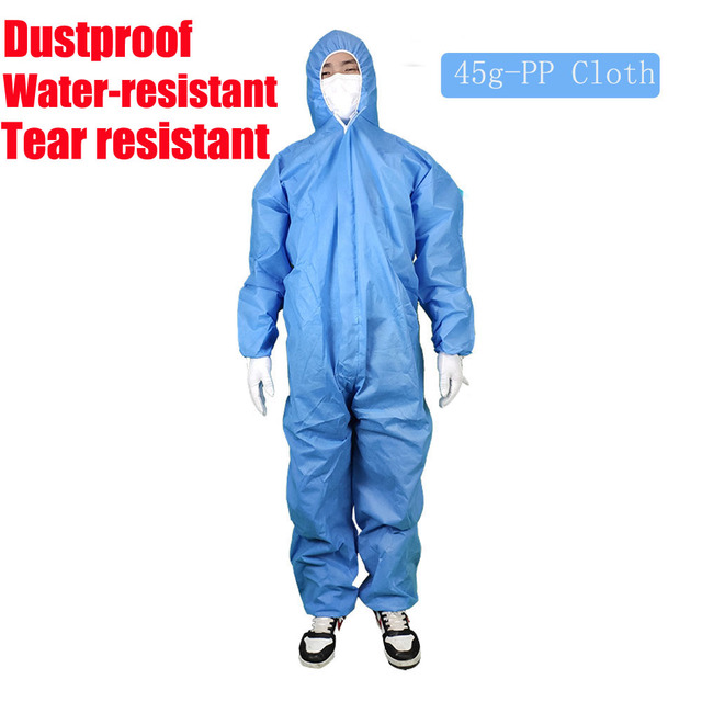 Traje de salto de protección de aislamiento sanitario desechable, ropa de seguridad para el trabajo, transpirable, a prueba de polvo, pintura de pulverización, traje general de trabajo: XXL / Negro
