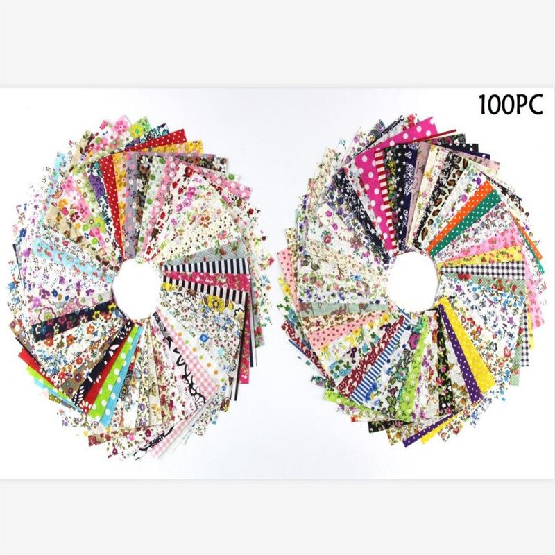 15/50/100Pcs Katoen Stof Gedrukt Doek Naaien Quilten Stoffen Voor Patchwork Handwerken Diy Handgemaakte Accessoires: 10 x10cm 100pcs