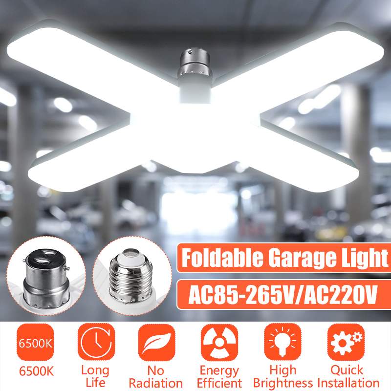 100W E27 Super Bright Industrial Lighting B22 LED Foldable Garage Light 180 Degrees Deformable Led High Bay Lamp for Workshop