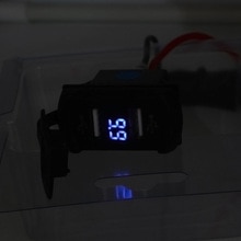 Dual USB 12v Car Boat Socket Rocker Switch Panel And Voltage Voltmeter Blue Dual USB 12V Car Boat Socket Rocker Switch Panel