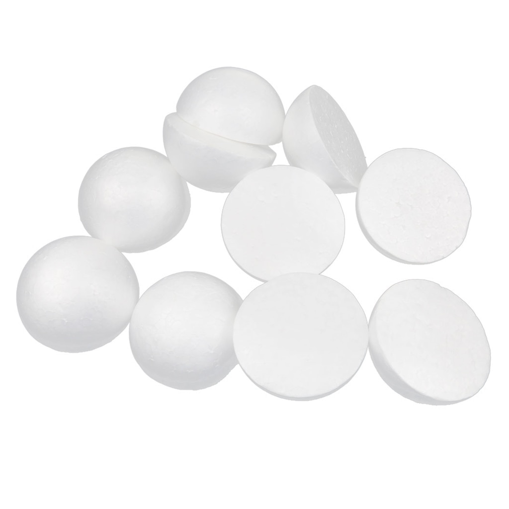 10X White Foam Balls Hemispheres, 4 inch - Smooth and Round Polystyrene