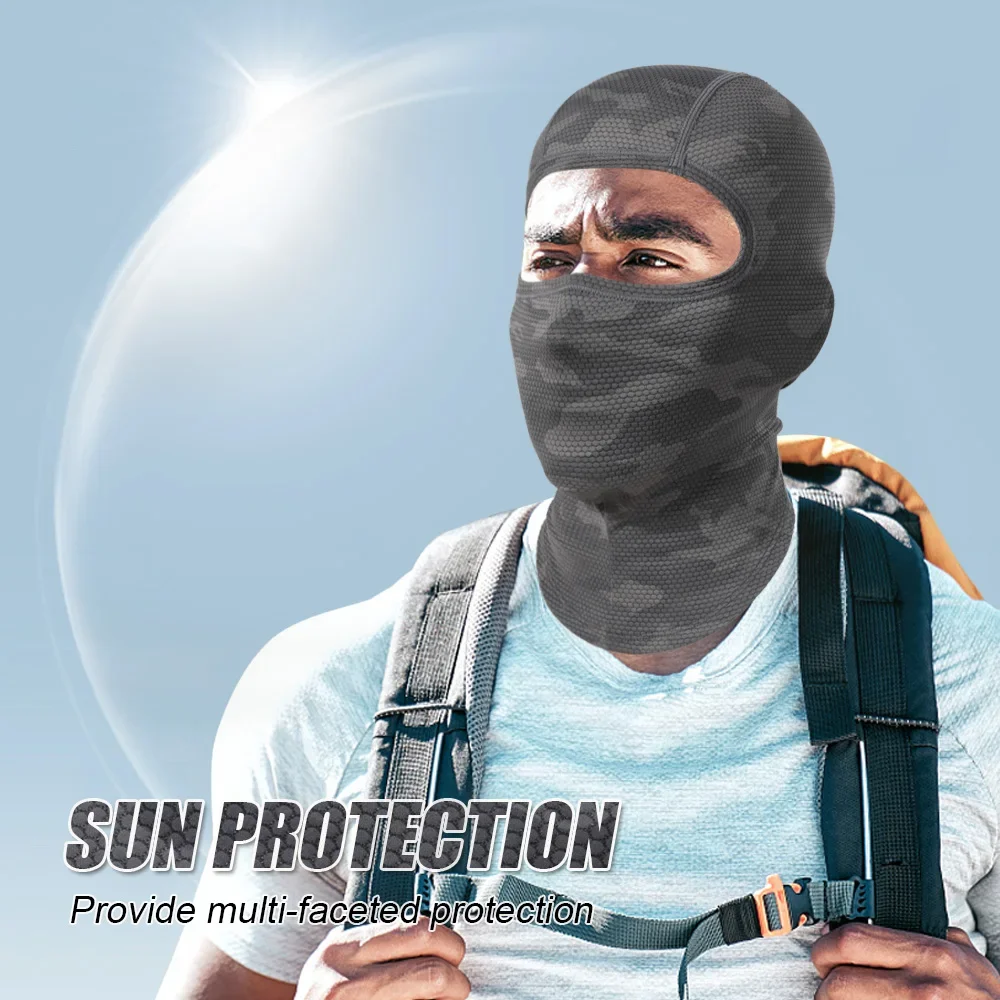 Ciclismo rosto cheio balaclava máscara facial de resfriamento respirável gelo seda wicking absorvente chapelaria para capacete da bicicleta equitação engrenagem
