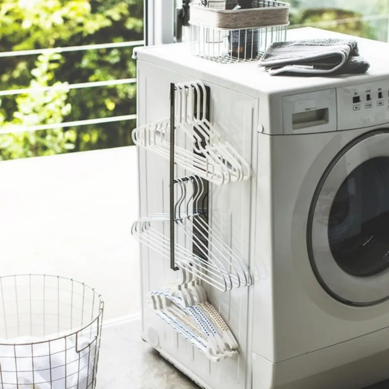 Hanger storage, washing machine side wall rack, magnetic bathroom clothes hanging and organizing rack, washing machine storage s