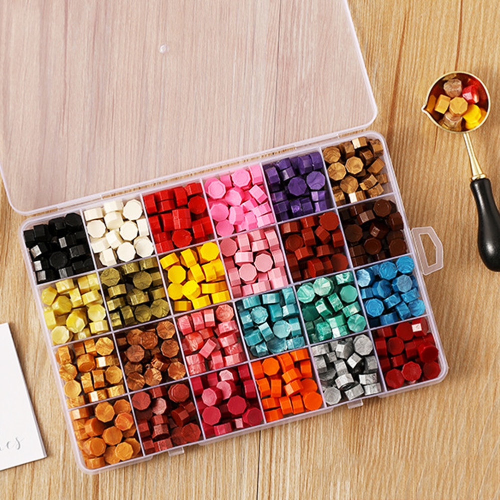 Ensemble de comprimés de cire à sceller, 200/400/700 pièces, avec tampon pour sceller une cuillère, décoration pour Scrapbooking, cachetage d'invitation de mariage