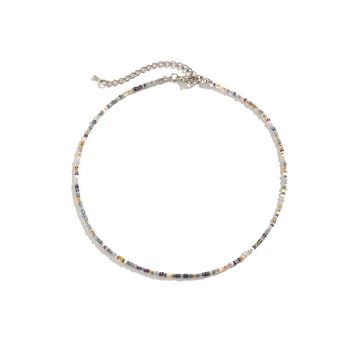 Salircon, collar bohemio de cuentas de semillas de colores mezclados, collar de clavícula, gargantilla con cuentas de arroz acrílico de tendencia, joyería de playa de verano para mujer: Oro oscuro