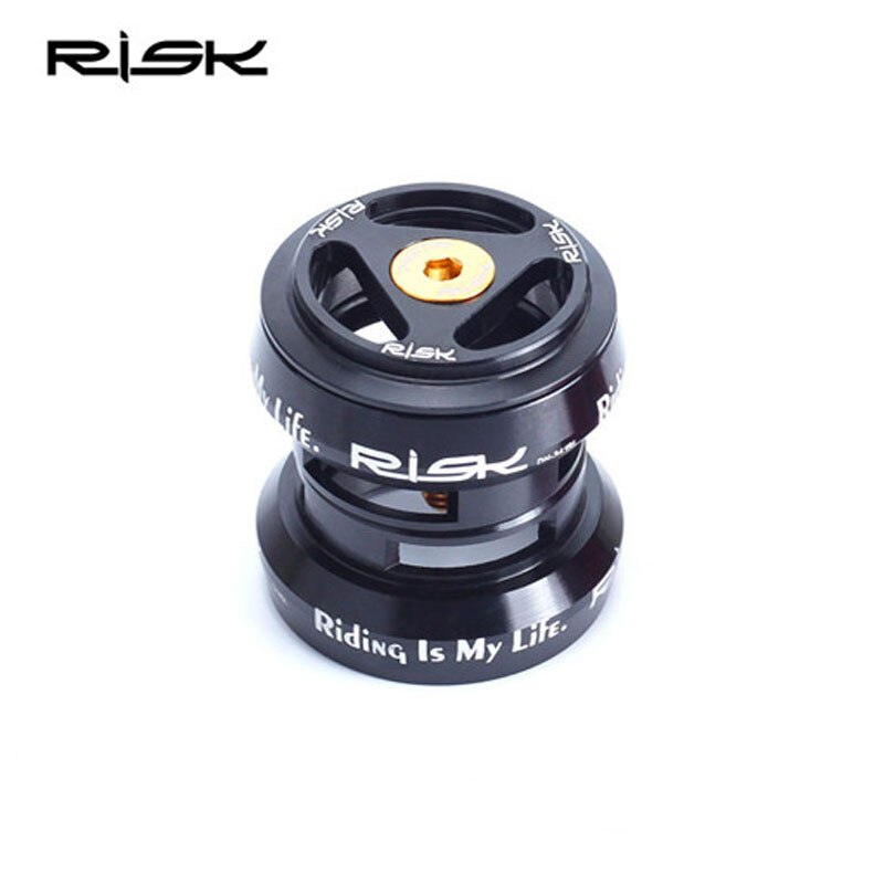 RISK 1-1/8" Ultralight MTB Mountain Bike Headset 34mm Aluminum+Titanium Alloy 7075 CNC Bicycle Cycling Hollow Headset Black/ Red: Default Title