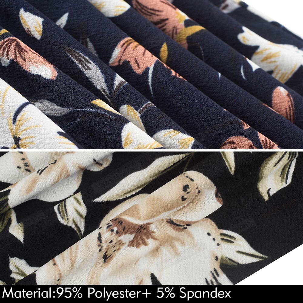 Nice-forever Spring Women Floral Print Patchwork Office Dresses Business Formal Bodycon Fitted Slim Dress B556