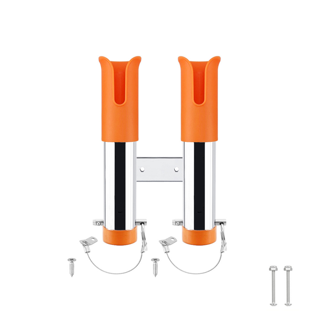 Fishing Rod Holder 2 Tubes Link Slotted Rod holder Boat Fishing Rod Rack Holder Portable Pole Tube Mount Bracket Marine Grade