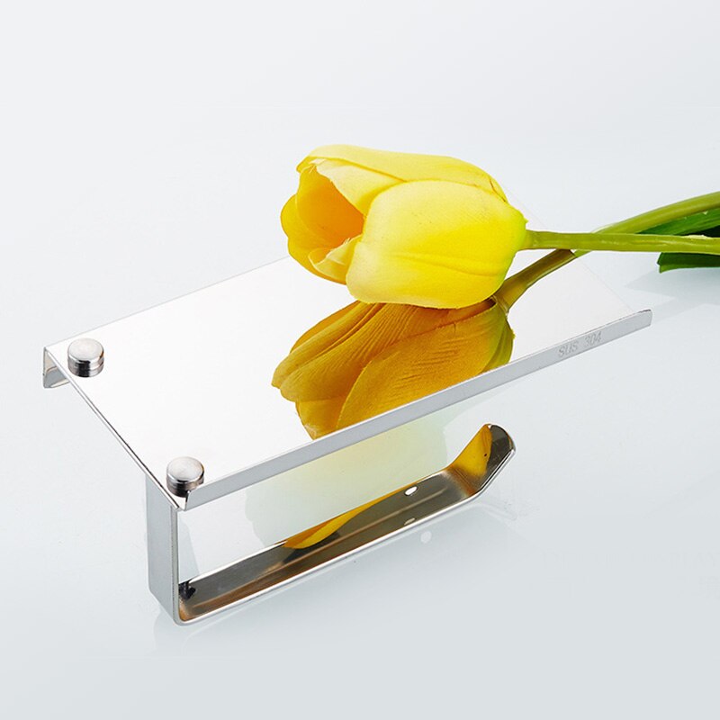 ROVOGO Edelstahl Wc Papier Halfter mit Telefon Selbst, Schlecht Zubehör Gewebe rollen Spender Speicher