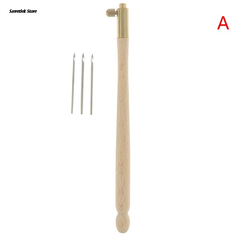 French Embroidery Needles Tambour Crochet Hook Luneville Hook with 3 Needles sewing needles: A